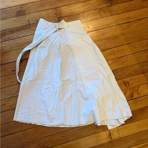 Elegant White Women's Skirt asymmetrical leather